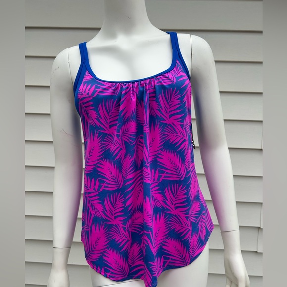 DSG Blue and Pink One Piece Swimwear Racerback - Picture 2 of 8